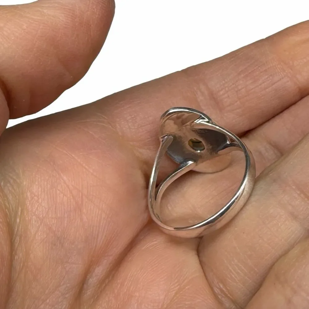 Ethiopian Fire Opal Ring Size 8 Solid 925 Sterling Silver